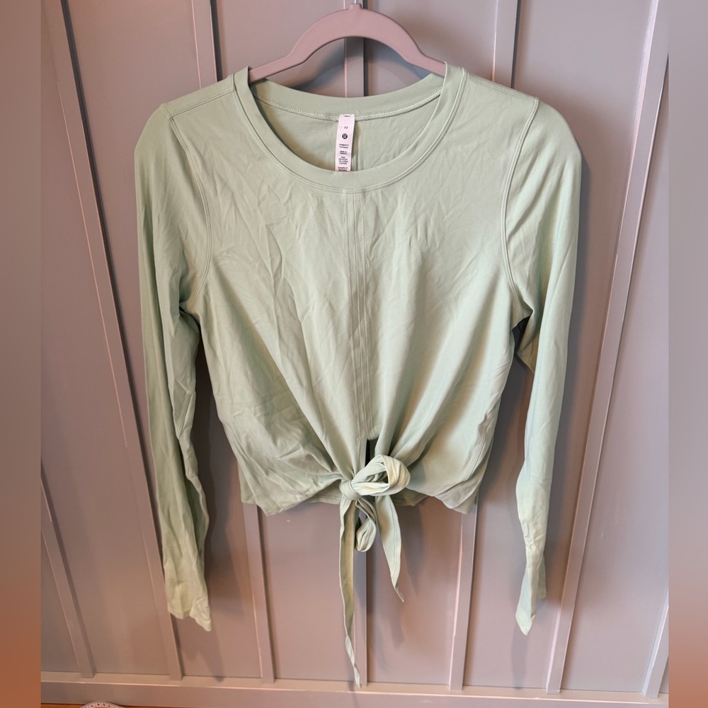 Lululemon Green Tie Front Athleisure Top